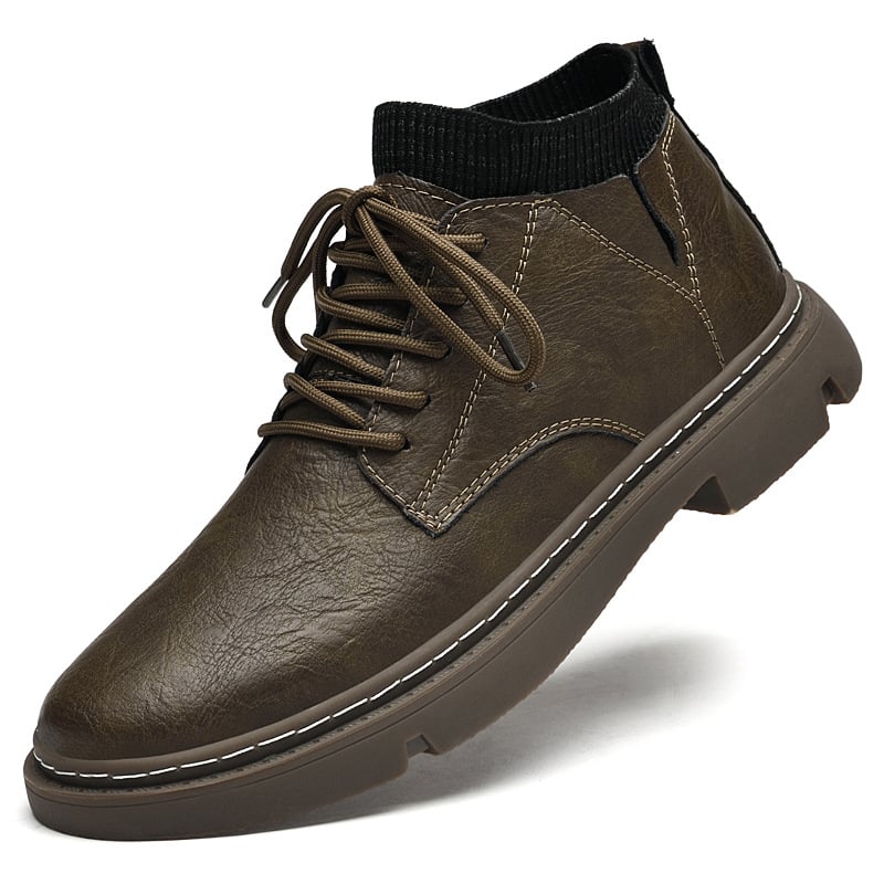 Martin saapad meestele, 4,5 cm tõstmine, keskmise kõrgusega, kahekihilise veisnahaga ülemine, kummist tald