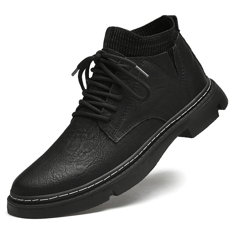 Martin saapad meestele, 4,5 cm tõstmine, keskmise kõrgusega, kahekihilise veisnahaga ülemine, kummist tald