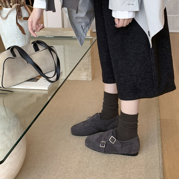 Marco&Joyce dámske mokasíny Birkenstock štýlu s hrubou podrážkou, nubuková koža, okrúhla špička, výška päty 1–3 cm, zimná 2025 kolekcia