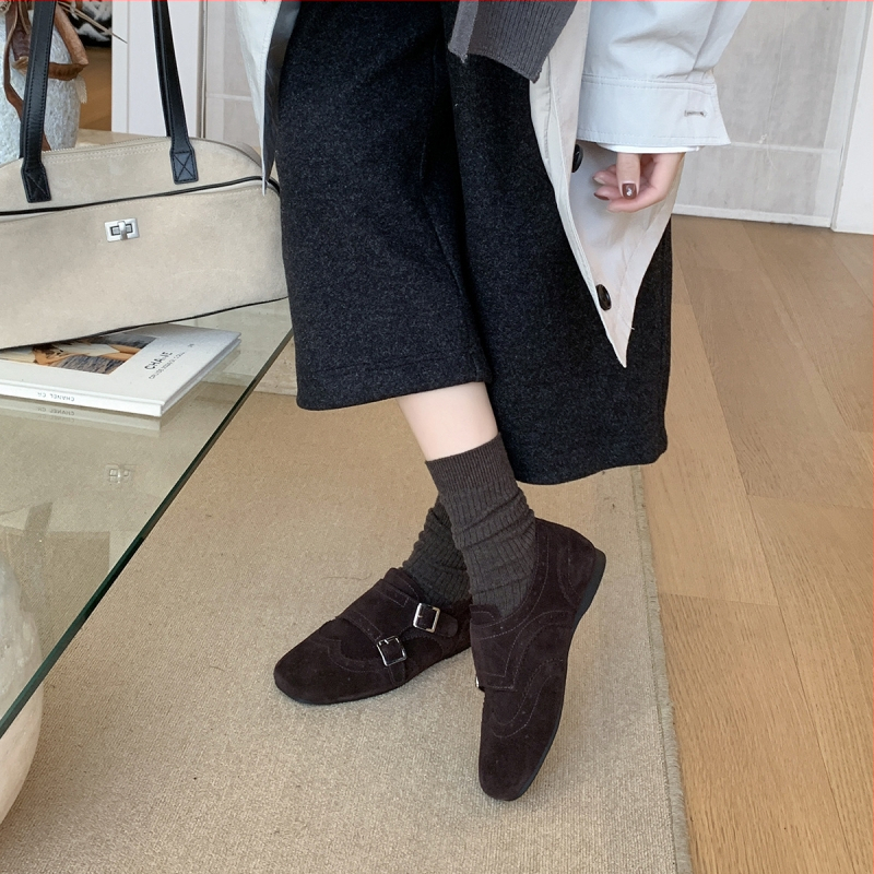 Marco&Joyce dámske mokasíny Birkenstock štýlu s hrubou podrážkou, nubuková koža, okrúhla špička, výška päty 1–3 cm, zimná 2025 kolekcia