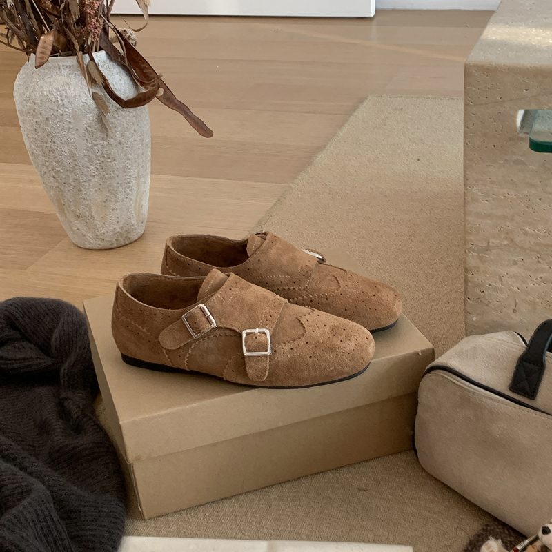 Marco&Joyce dámske mokasíny Birkenstock štýlu s hrubou podrážkou, nubuková koža, okrúhla špička, výška päty 1–3 cm, zimná 2025 kolekcia