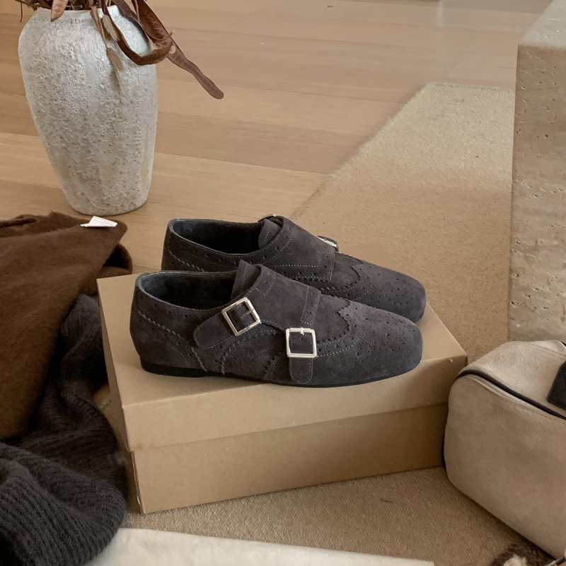 Marco&Joyce dámske mokasíny Birkenstock štýlu s hrubou podrážkou, nubuková koža, okrúhla špička, výška päty 1–3 cm, zimná 2025 kolekcia