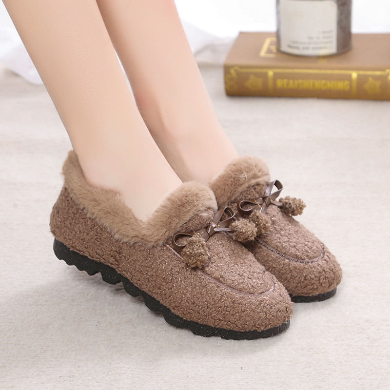 Pantofi de iarnă din bumbac, cu guler înalt la gleznă, talpă din cauciuc Goodyear, închidere cu șireturi