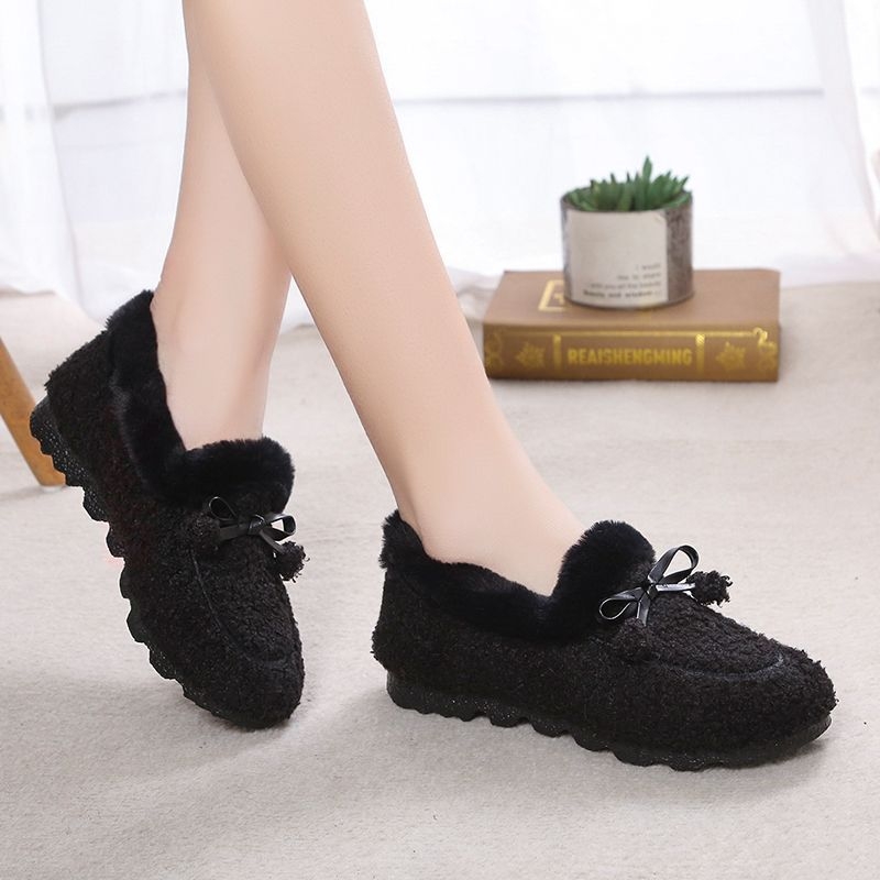 Pantofi de iarnă din bumbac, cu guler înalt la gleznă, talpă din cauciuc Goodyear, închidere cu șireturi