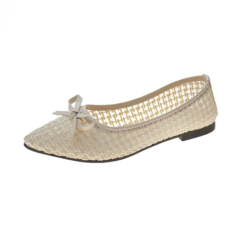 Ženski plosnati loafer s platnom gornjim dijelom, prozračna unutrašnjost, gumena potplat, slip-on