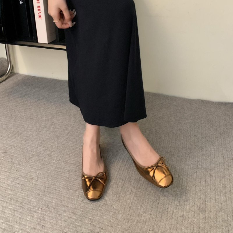 Doudou cipele za žene – Leisure stil, okrugli vrh, gornji dio od umjetne PU, slip-on, ravna potpetica, jednobojni uzorak