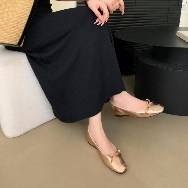 Doudou cipele za žene – Leisure stil, okrugli vrh, gornji dio od umjetne PU, slip-on, ravna potpetica, jednobojni uzorak