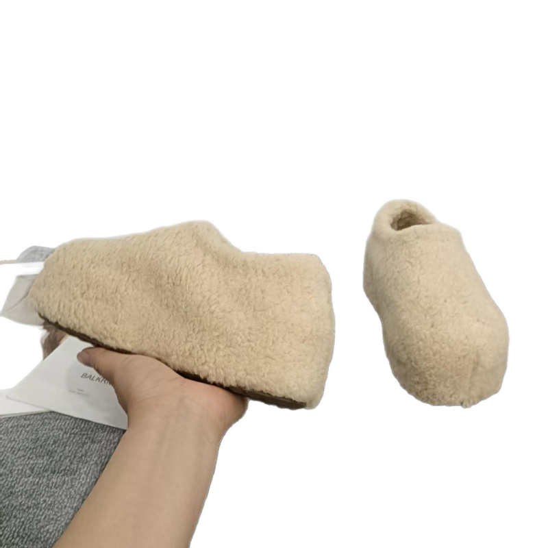 Loafers de iarnă pentru femei, din lână artificială de miel, căptușeală din pluș scurt sintetic, talpă din cauciuc, toc înalt 6-8 cm