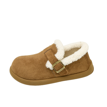 Ženske zimske slip-on cipele od nubuka s flek podstavom, niski gornji dio, niski potpetica 1–3 cm