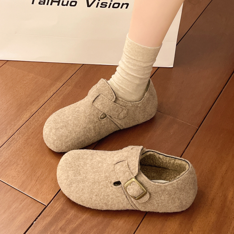 Ženske slip-on loaferice od velura s mekanom podstavom, okrugli vrh, niski potpetica 1–3 cm, jednobojne, pogodne za zimu, proljeće i jesen