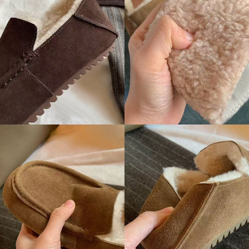 Ženski loaferi od teleće kože, s visokim gornjim dijelom, 4 cm povećanje visine, okrugli vrh, gumeni potplat