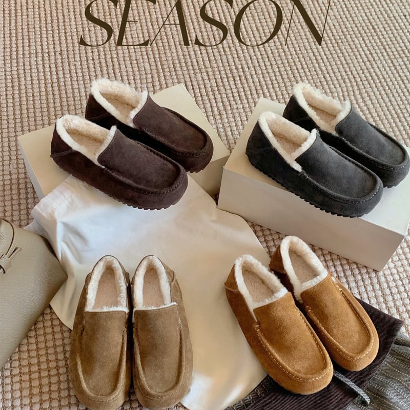 Γυναικείοι Loafers από δέρμα βοδινού, Slip-On, με αύξηση ύψους 4 cm, στρογγυλή μύτη, παχιά σόλα από καουτσούκ