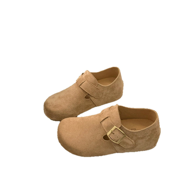 Loafers με κούμπωμα, σουέντ επάνω μέρος, εσωτερική αύξηση ύψους, 3–5 εκ τακούνι, σόλα από καουτσούκ