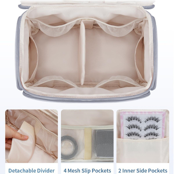 Női kozmetikai táska, többfunkciós toalett organizer, geometriai mintázatú nylon anyag poliészter béléssel, vízálló, 400 g