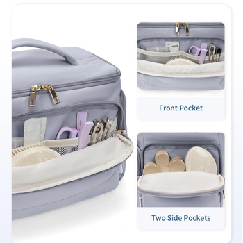 Női kozmetikai táska, többfunkciós toalett organizer, geometriai mintázatú nylon anyag poliészter béléssel, vízálló, 400 g