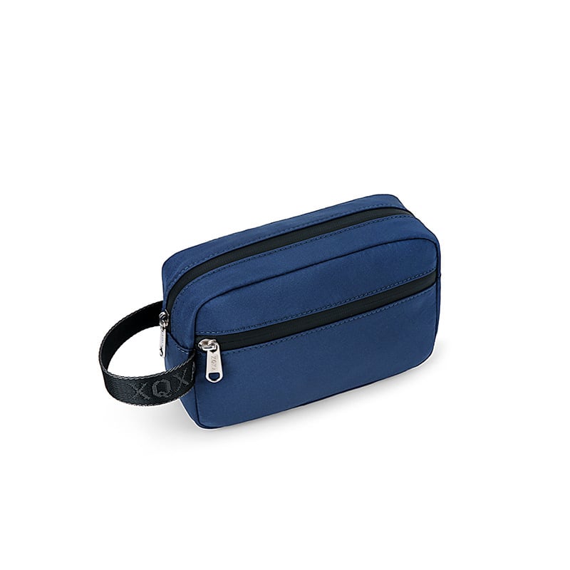 Чанта за тоалетни принадлежности от водоотблъскващ найлон, подплатена полиестер; едноцветен дизайн; унисекс; за ежедневни и делови пътувания