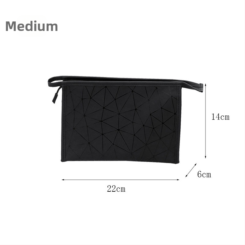 Kožená kozmetická taštička s károvým vzorom, PU podšívkou, prenosná, ultra ľahká, zapínanie na zips, pre ženy, Self-made