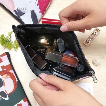 Чанта за козметика и тоалетни принадлежности със Skull Flower мотив, голям капацитет, преносима, изработена от полиестер