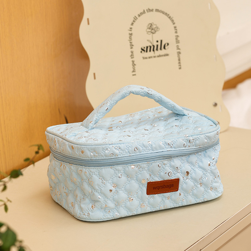 Sminktáska cipzárral, városi minimalista stílus, pamut anyag, pamut bélés, könnyű és bővíthető kapacitás