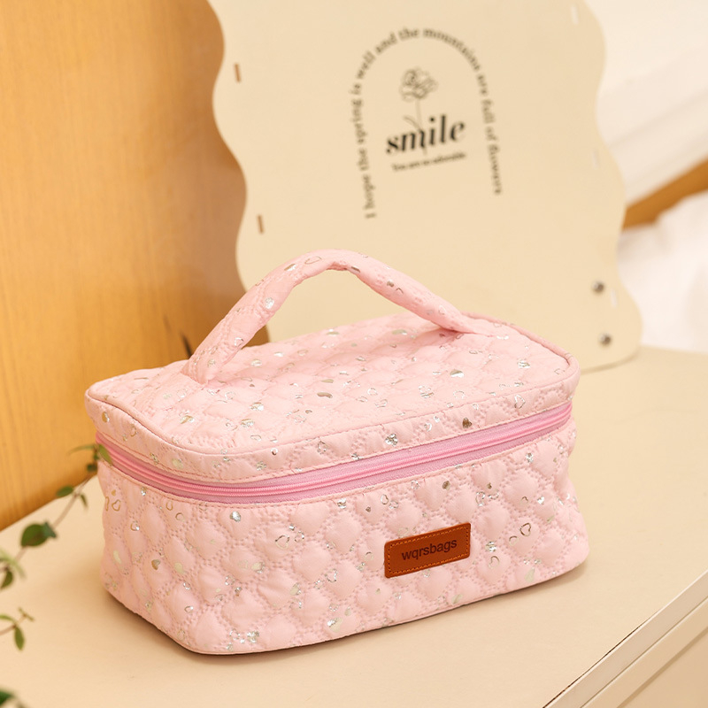 Sminktáska cipzárral, városi minimalista stílus, pamut anyag, pamut bélés, könnyű és bővíthető kapacitás