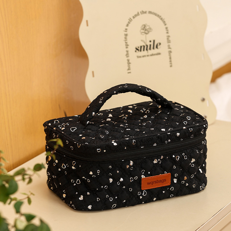 Sminktáska cipzárral, városi minimalista stílus, pamut anyag, pamut bélés, könnyű és bővíthető kapacitás