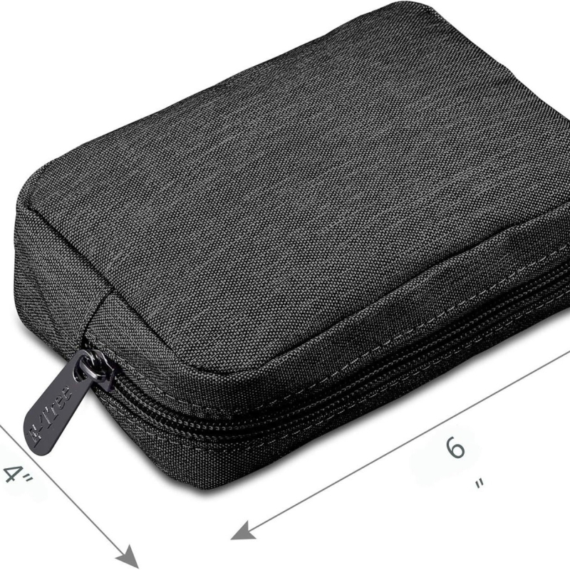 Козметична чантичка с цип, мини размер, платнена за пътуване, едноцветна, подплата от плат, преносима