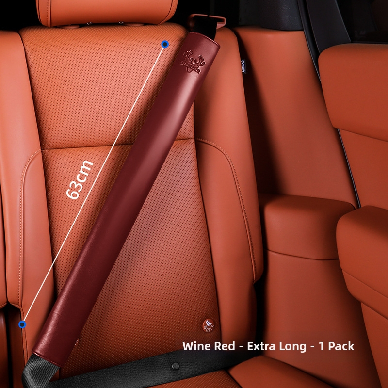 Cordovan nahast auto turvavöö kaitsekate – kulumise vastupidav, pikendatud õlarihm, logo trükk
