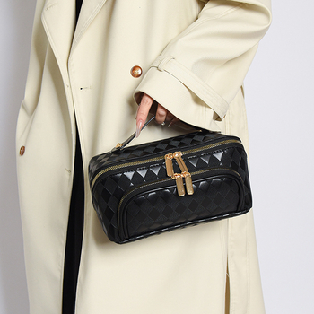 PU kozmetička torbica, jednobojna, poliester podstava, za žene, putna torba za pohranu