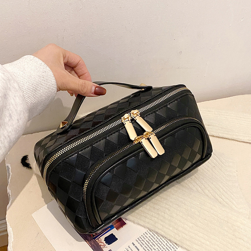 PU kozmetička torbica, jednobojna, poliester podstava, za žene, putna torba za pohranu