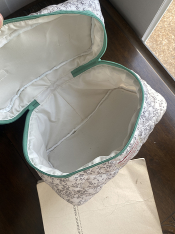 Козметична чанта с плодова шарка, памучна външна част и полиестерна подплата, дишаща и ултралека, свеж и сладък стил за жени