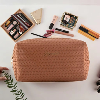 Козметична чанта за пътуване в градски стил, едноцветен дизайн, подплата от полиестер, цип