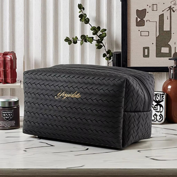 Козметична чанта за пътуване в градски стил, едноцветен дизайн, подплата от полиестер, цип