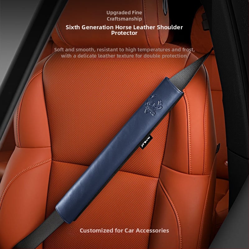 Nahast auto turvavöö kaitsekate koos laieneva õla padjaga, nelja aastaajaga universaalne, kulumiskindel, logotüübi kohandamine