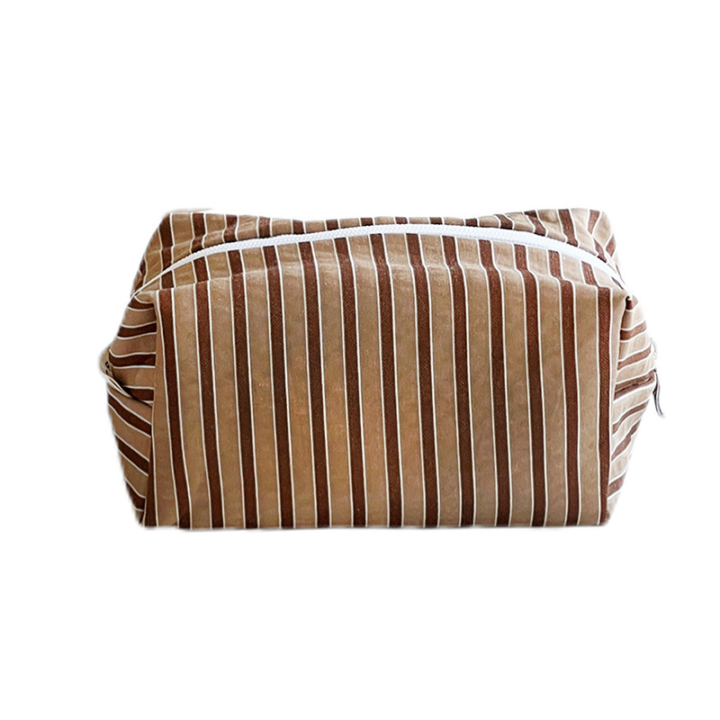Kosmetická taška s pruhmi, mestský minimalistický štýl, polyester, podšívka z plátna, na uskladnenie