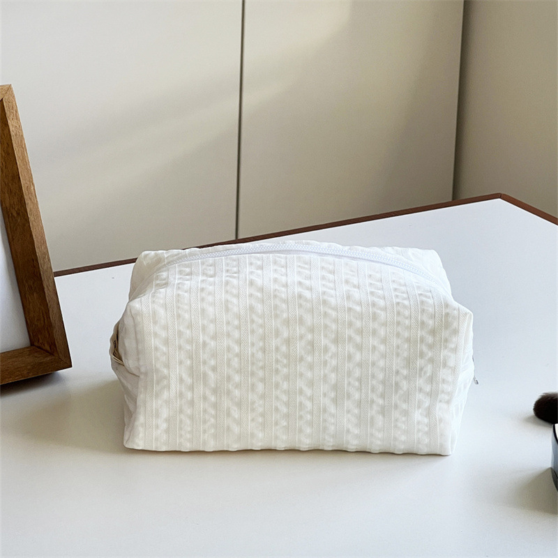 Kosmetická taška s pruhmi, mestský minimalistický štýl, polyester, podšívka z plátna, na uskladnenie