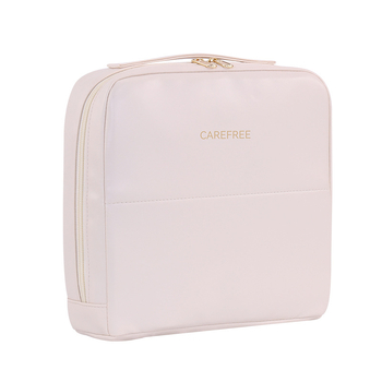 Ai yijiu Магнитна триизмерна стояща козметична чанта за пътуване, PU материал, дизайн с букви, подплата полиестер, водоустойчива