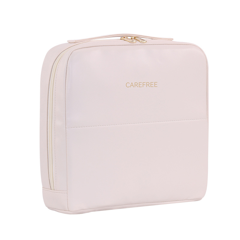 Ai yijiu Магнитна триизмерна стояща козметична чанта за пътуване, PU материал, дизайн с букви, подплата полиестер, водоустойчива