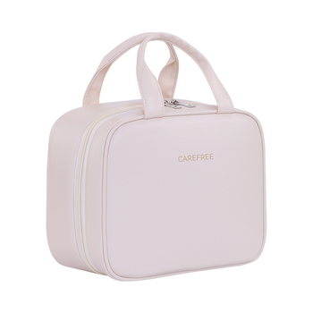 Козметична чанта за пътуване с голям капацитет, кожена, водоустойчива, с разделени отделения