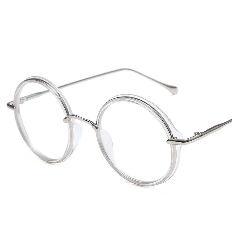 Divatos fekete fémkeretes szemüveg rövidlátáshoz, retró kerek szemüveg Harajuku stílusban 9059