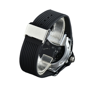 Аналогов мъжки часовник с кварцов механизъм, корпус от сплав, PU ремък, кръгъл циферблат и индекси с цифри