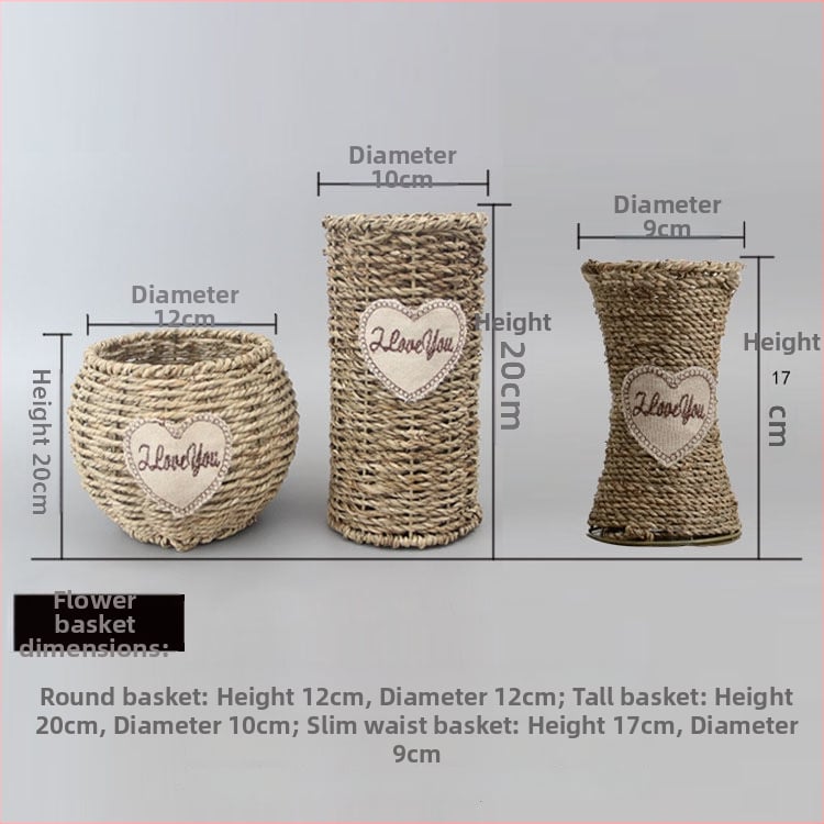 Rataninis pintas krepšys augalams — rankų darbas, dekoratyvus vazonų krepšys