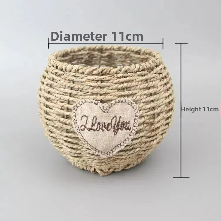 Rataninis pintas krepšys augalams — rankų darbas, dekoratyvus vazonų krepšys