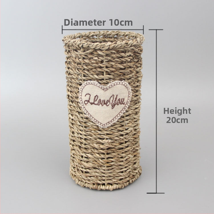 Rataninis pintas krepšys augalams — rankų darbas, dekoratyvus vazonų krepšys