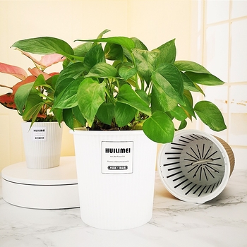 Hidroponikus virágtartó műanyagból automata nedvességfelvétellel; légáteresztő, strapabíró, vízmegtakarító; alkalmas asztalra és padlóra