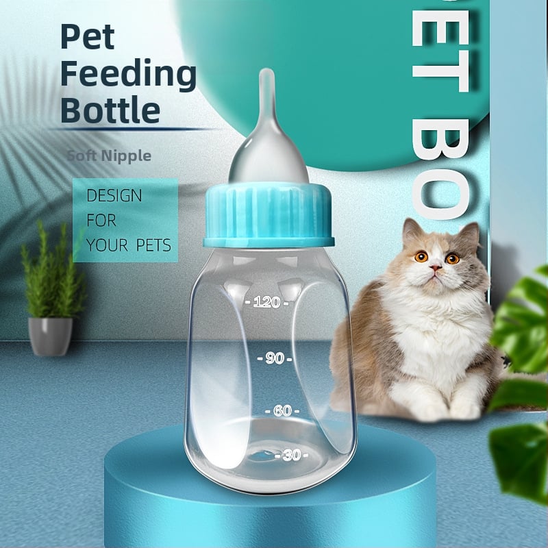 Nonich пластмасова бутилка за хранене на котенца с биберон, устойчив на ухапване
