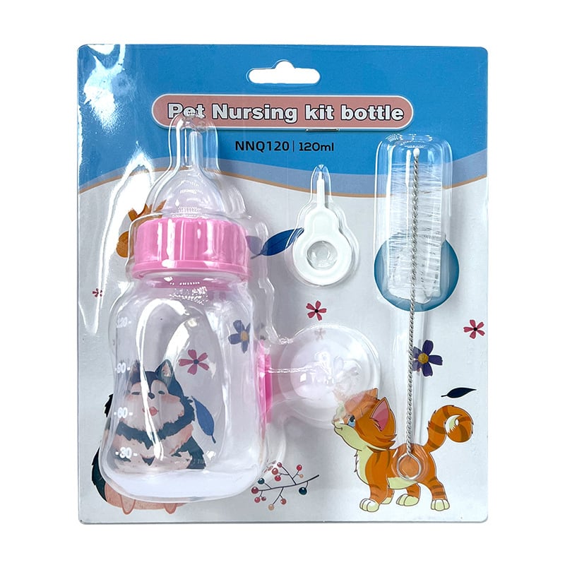 Nonich пластмасова бутилка за хранене на котенца с биберон, устойчив на ухапване