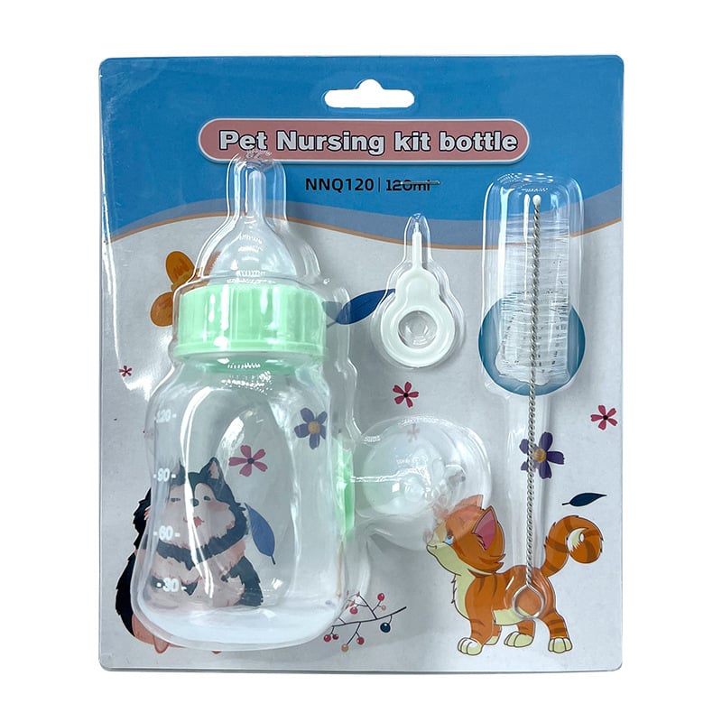 Nonich пластмасова бутилка за хранене на котенца с биберон, устойчив на ухапване