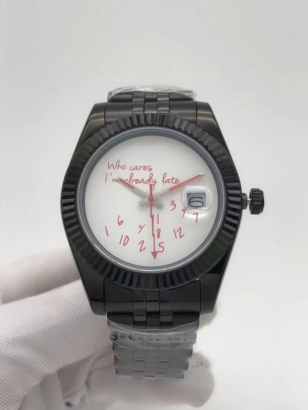 Мъжки автоматичен механичен часовник - сафирно кристално стъкло, корпус и каишка от неръждаема стомана, спирална корона, прозрачен заден капак