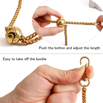 Unida ιμάντας για τσάντα με μεταλλική αλυσίδα, ρυθμιζόμενος, με χάντρες, αστικός μινιμαλιστικός στυλ