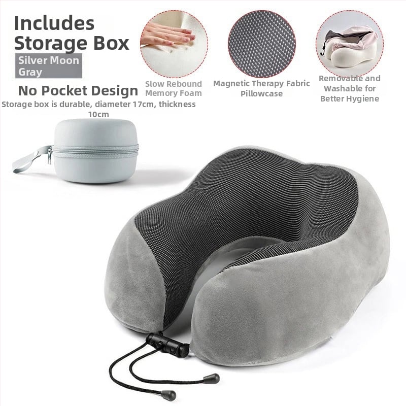 U-kujuline kaelalapp mäluvahtiga reisile, Crystal Velvet kanga, kerge kaal kuni 0,5 kg